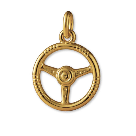 9ct Yellow Gold - Classic Car Steering Wheel Charm