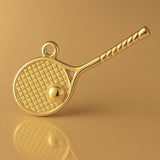 9ct Yellow Gold - Tennis Racket Charm