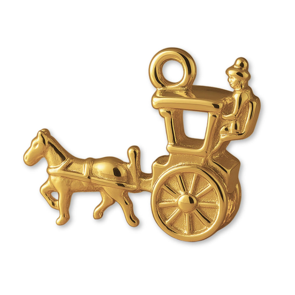 18ct Yellow Gold - Horse Drawn Carriage Charm