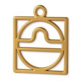 18ct Yellow Gold - Libra Zodiac Square Charm