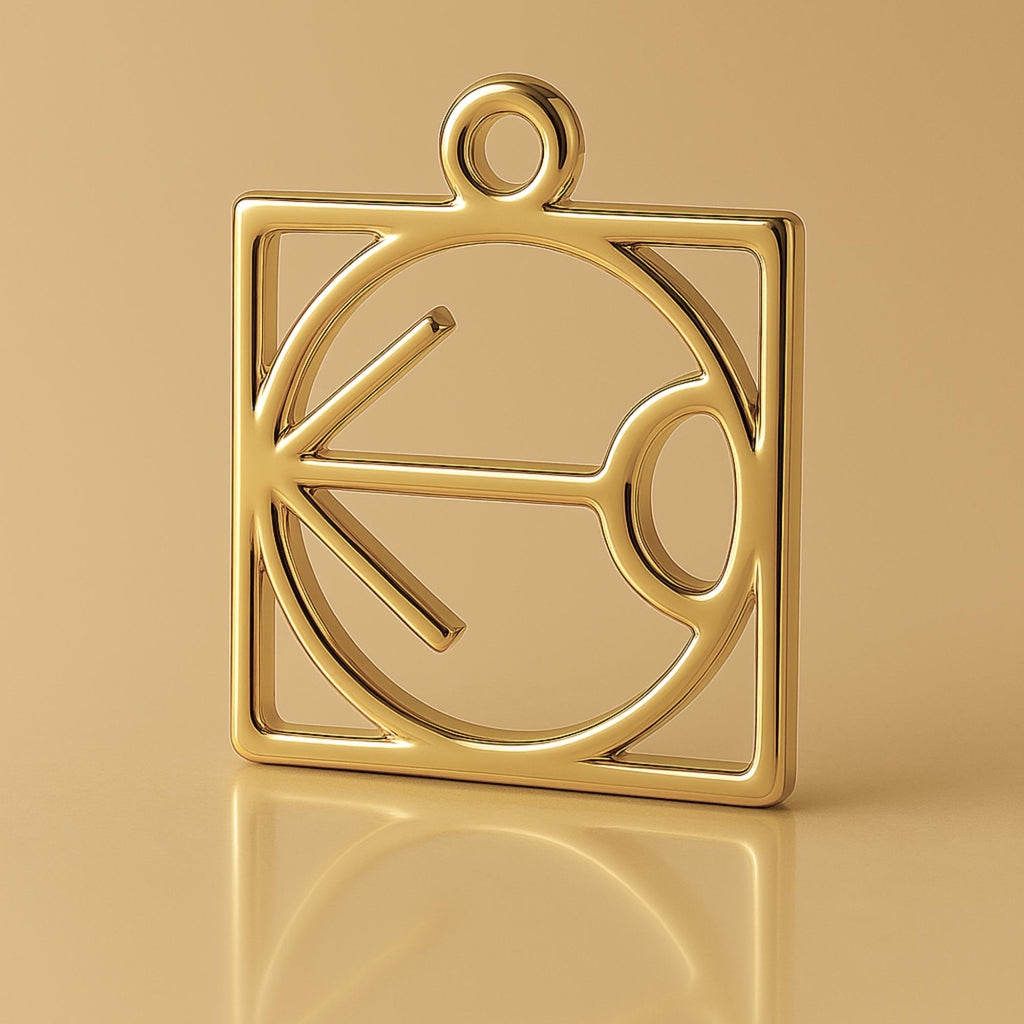 9ct Yellow Gold - Sagittarius Zodiac Square Charm