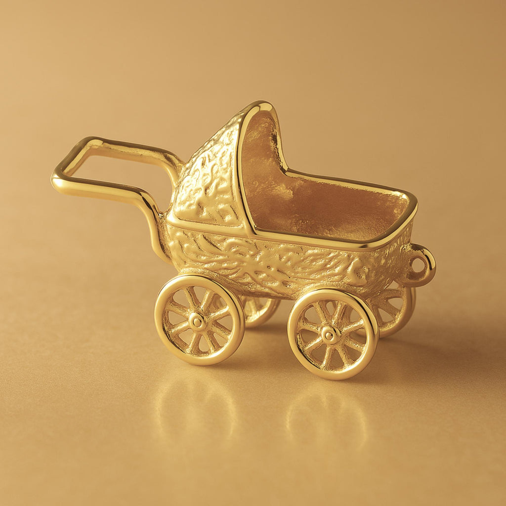18ct Yellow Gold - Victorian Pram Charm