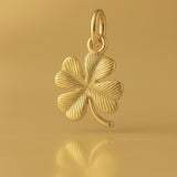 9ct Yellow Gold - Ornate Four-Leaf Clover Charm