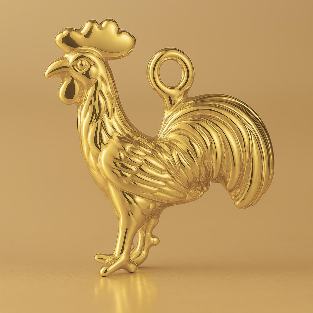 18ct Yellow Gold - Barn Rooster Charm