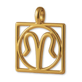 18ct Yellow Gold - Scorpio Zodiac Square Charm
