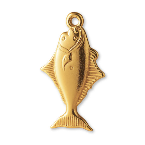 18ct Yellow Gold - Flounder Fish Charm