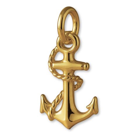 9ct Yellow Gold - Roped Anchor Charm