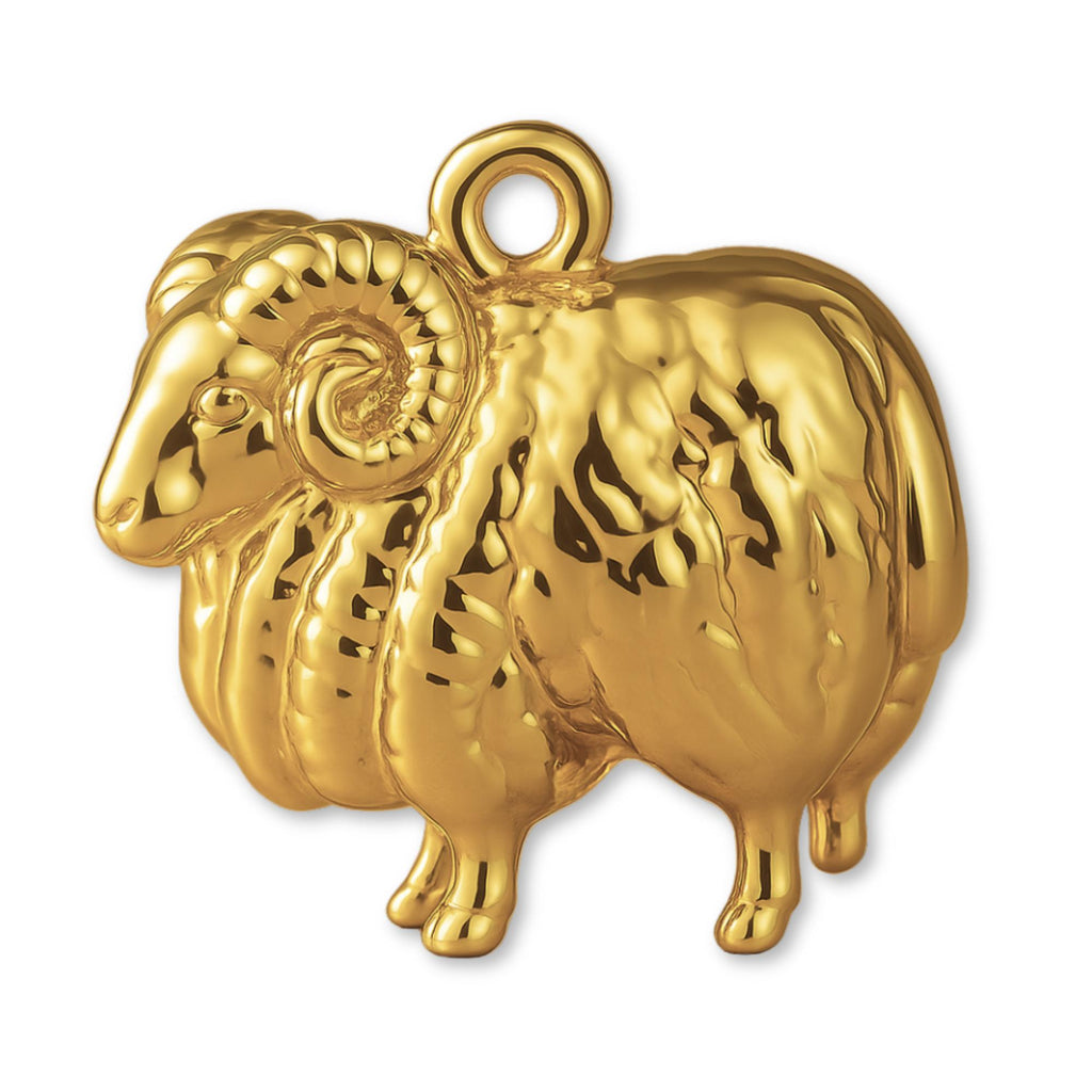 18ct Yellow Gold - Skudde Ram Charm