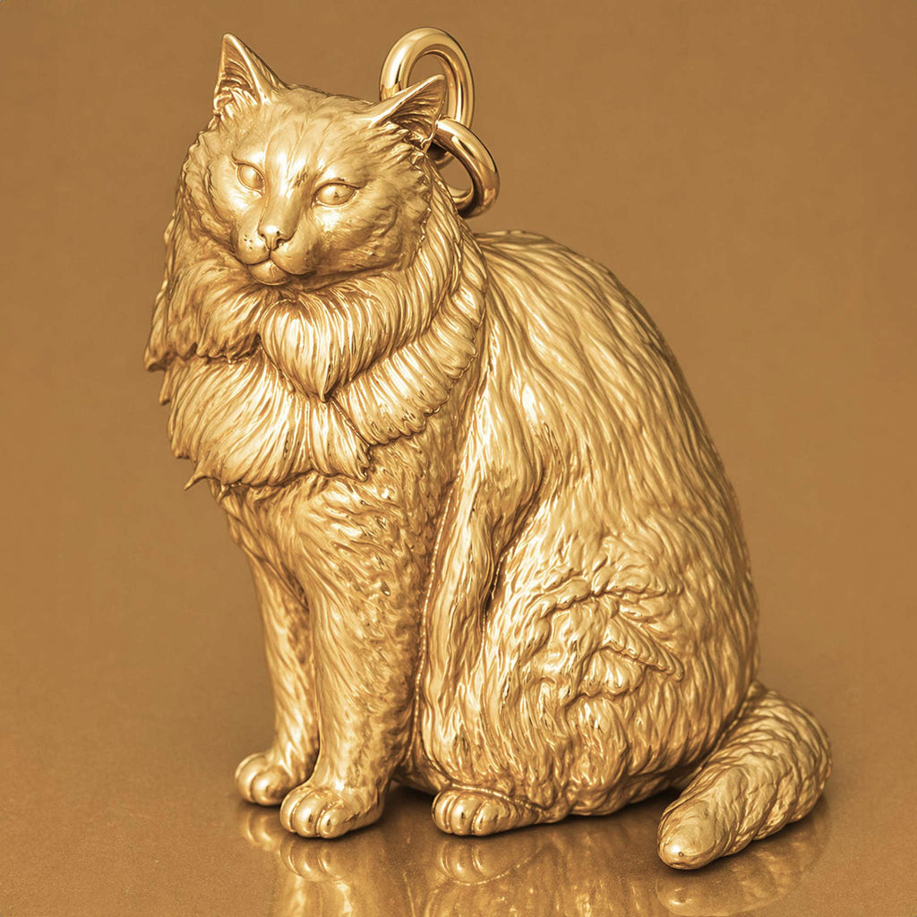 9ct Yellow Gold - Nebelung Cat Charm
