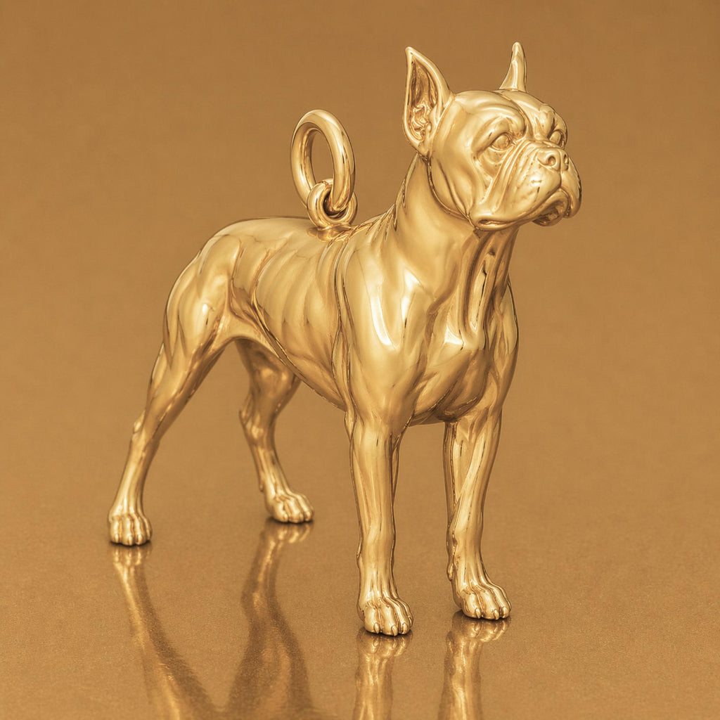 9ct Yellow Gold - Boston Terrier Dog Charm