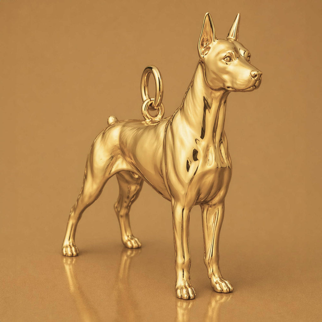 18ct Yellow Gold - Doberman Pinscher Dog Charm