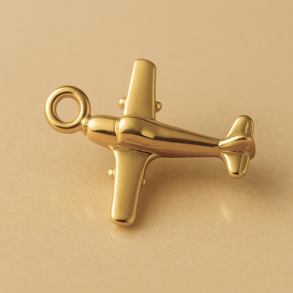 18ct Yellow Gold - Light Plane Charm