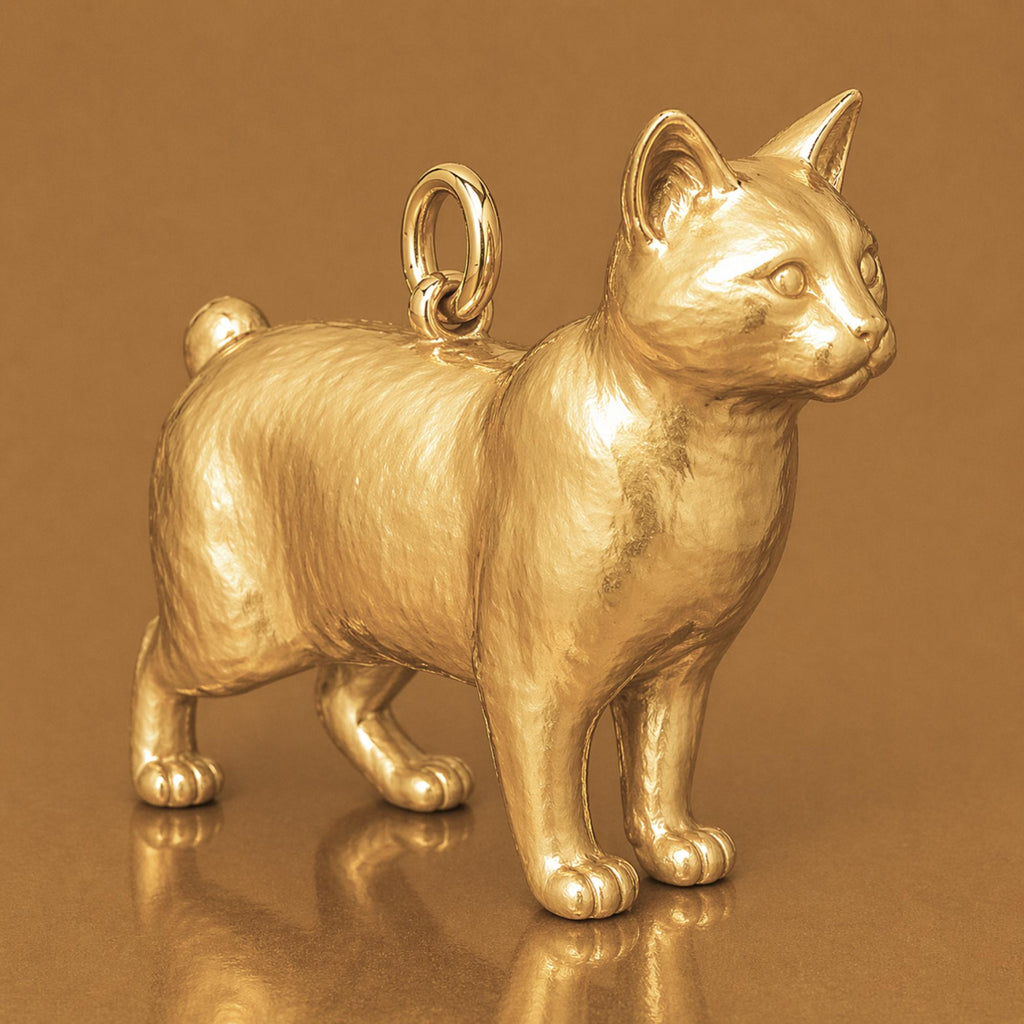18ct Yellow Gold - Pixiebob Cat Charm
