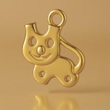 18ct Yellow Gold - Cartoon Cat Charm