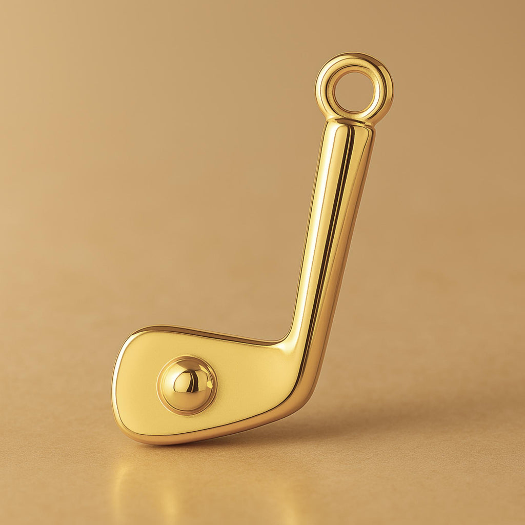9ct Yellow Gold - Mini Golf Club & Ball Charm