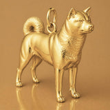 9ct Yellow Gold - Akita Dog Charm
