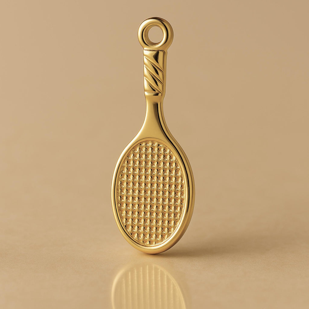 9ct Yellow Gold - Mini Squash Racket Charm