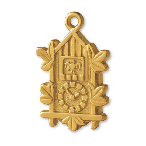 18ct Yellow Gold - Ornate Cuckoo Clock Charm