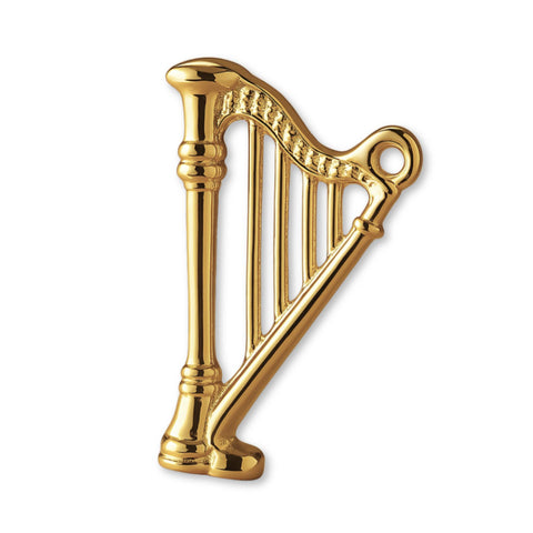 9ct Yellow Gold - Traditional Irish Harp Charm