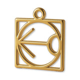 9ct Yellow Gold - Sagittarius Zodiac Square Charm