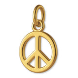 18ct Yellow Gold - Classic Peace Symbol Charm