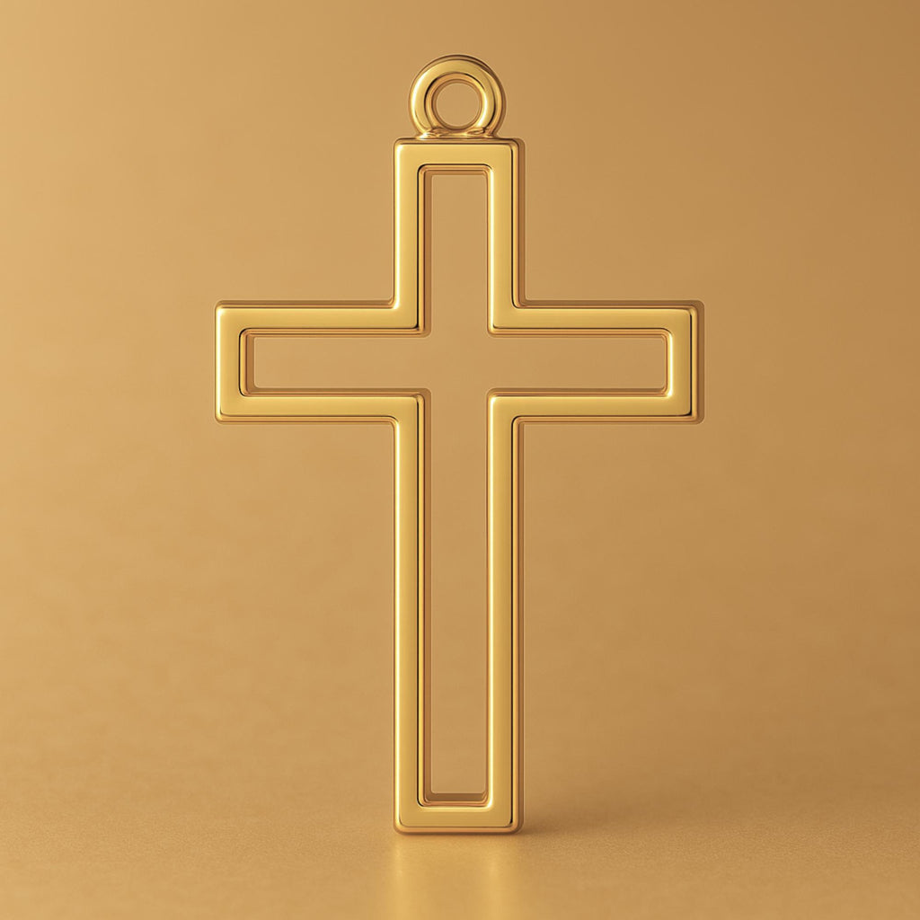 18ct Yellow Gold - Open Frame Crucifix Charm