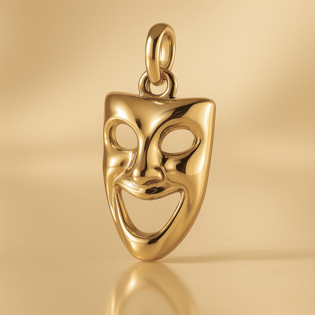 9ct Yellow Gold - Classic Comedy Mask Charm