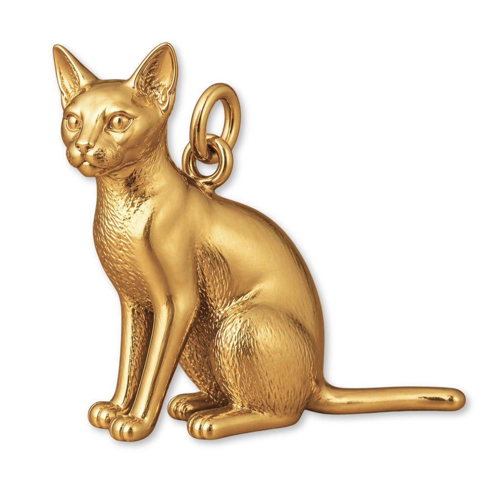 9ct Yellow Gold - Abyssinian Cat Charm
