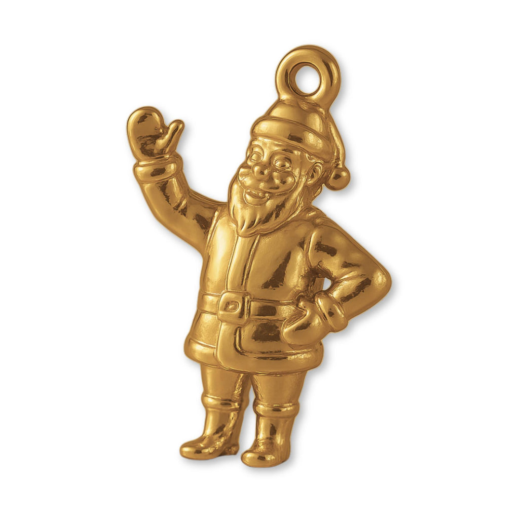18ct Yellow Gold - Waving Santa Claus Charm