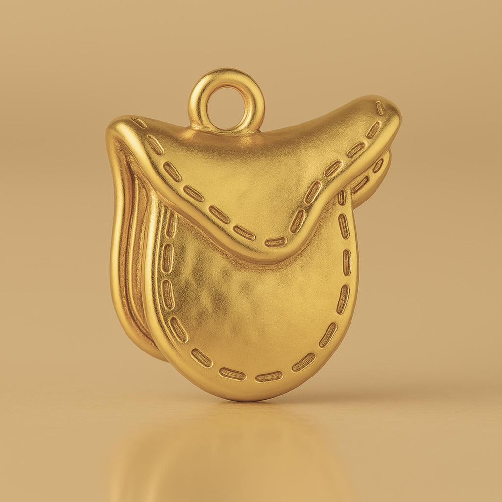 18ct Yellow Gold - Horse Saddle Charm
