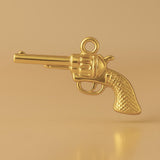 18ct Yellow Gold - Western Revolver Charm