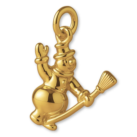 18ct Yellow Gold - Flying Snowman Charm