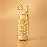 18ct Yellow Gold - Retro Brick Phone Charm