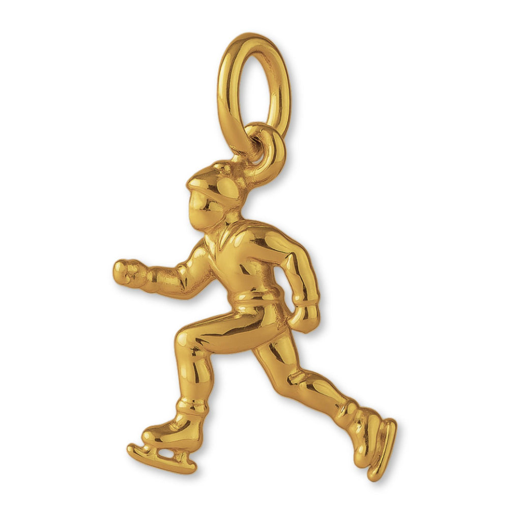 9ct Yellow Gold - Ice Skater Charm