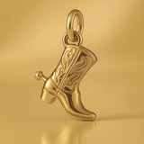18ct Yellow Gold - Western Cowboy Boot Charm