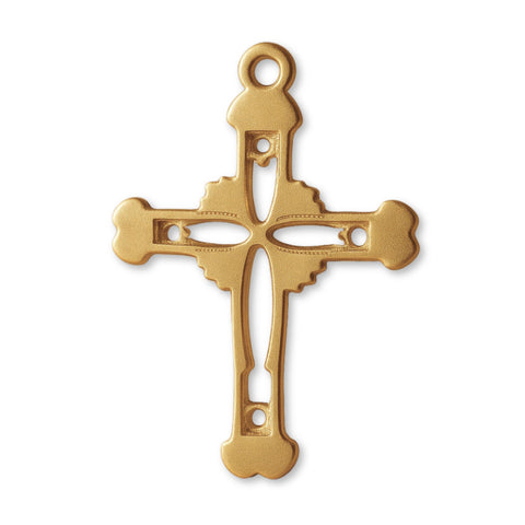 9ct Yellow Gold - Ornate Open Crucifix Charm
