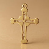 18ct Yellow Gold - Ornate Open Crucifix Charm