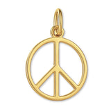 9ct Yellow Gold - Openwork Peace Symbol Charm