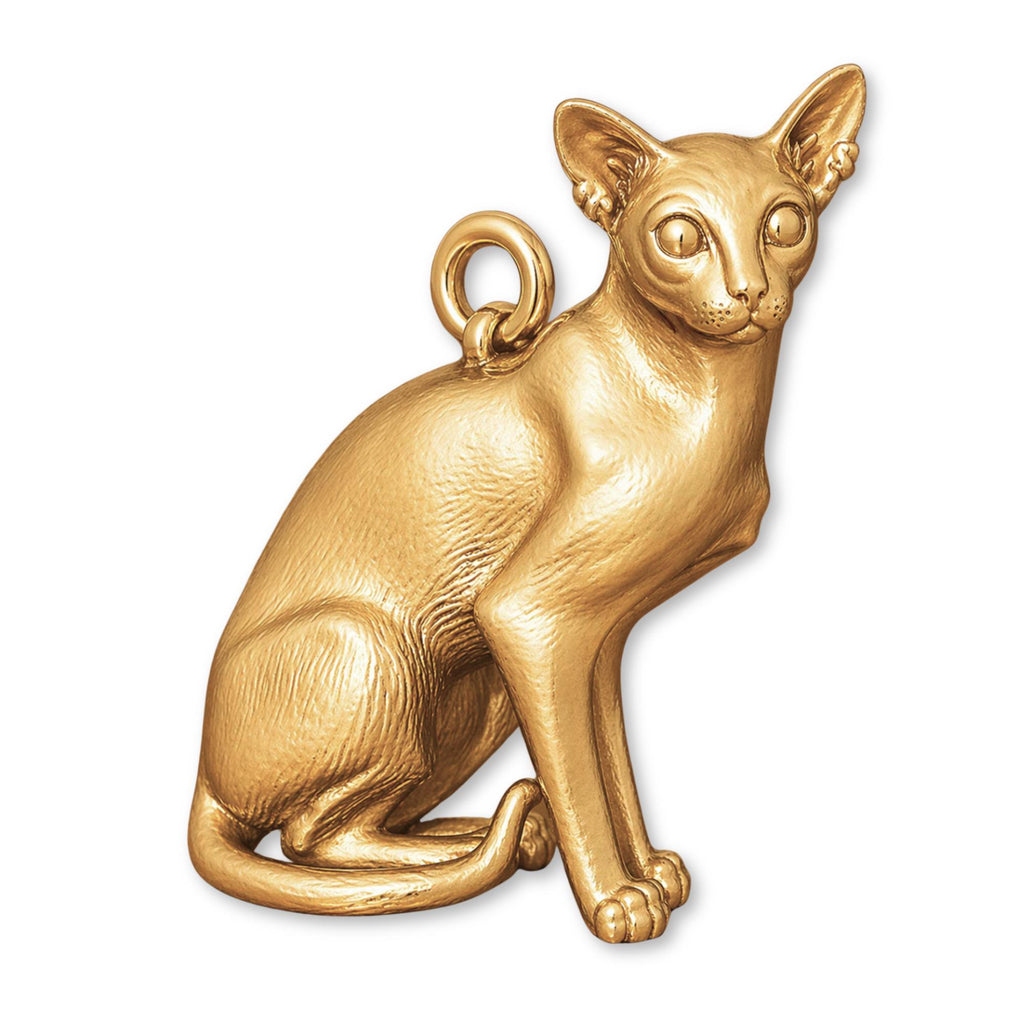18ct Yellow Gold - Colourpoint Shorthair Cat Charm