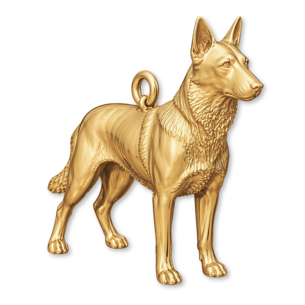 9ct Yellow Gold - Belgian Malinois Dog Charm