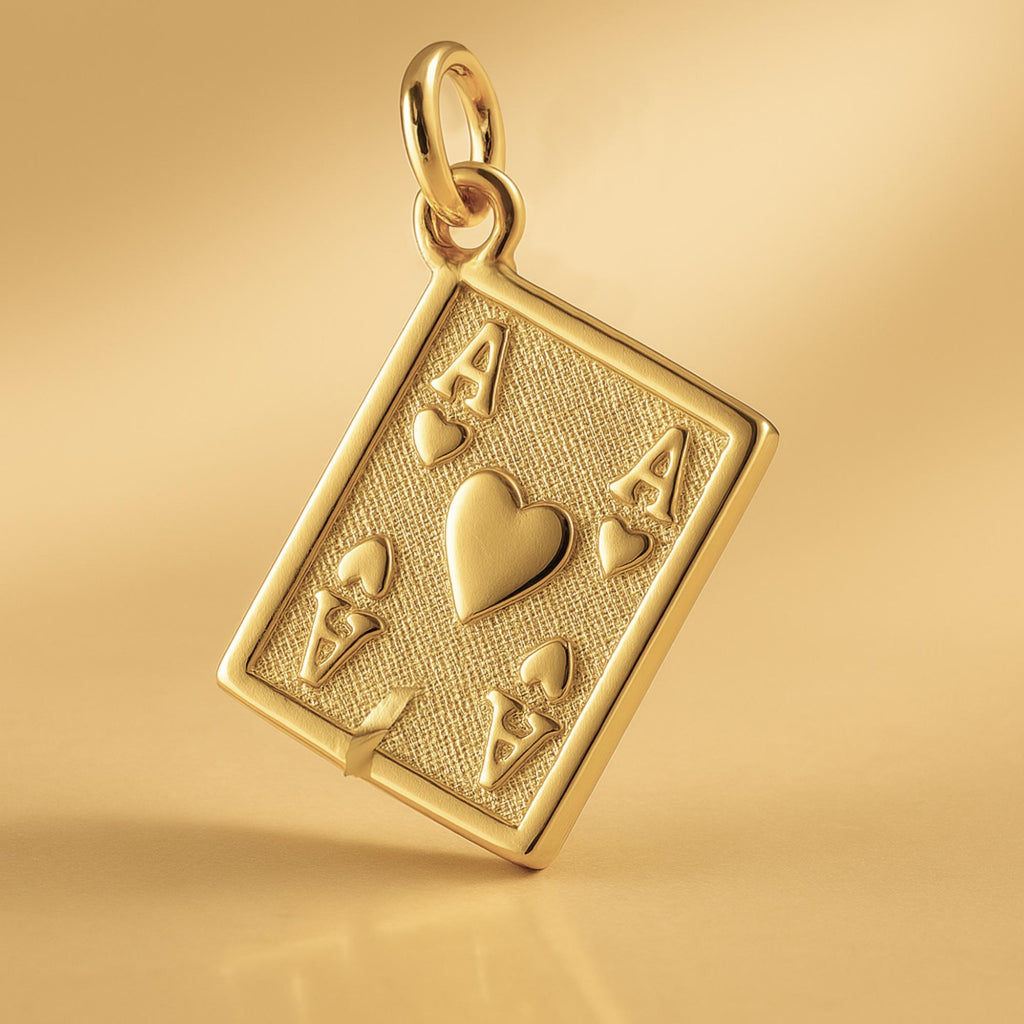 9ct Yellow Gold - Ripped Ace Card Charm