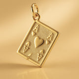 9ct Yellow Gold - Ripped Ace Card Charm