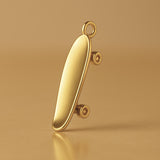 18ct Yellow Gold - Old-School Penny Skateboard Charm