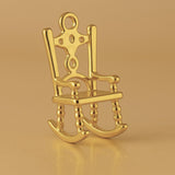 9ct Yellow Gold - Classic Rocking Chair Charm