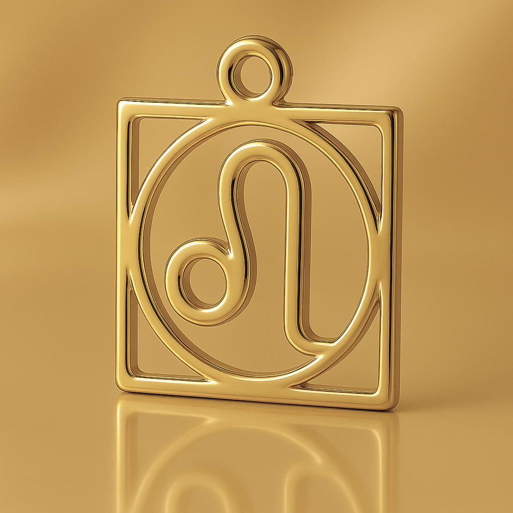 18ct Yellow Gold - Leo Zodiac Square Charm