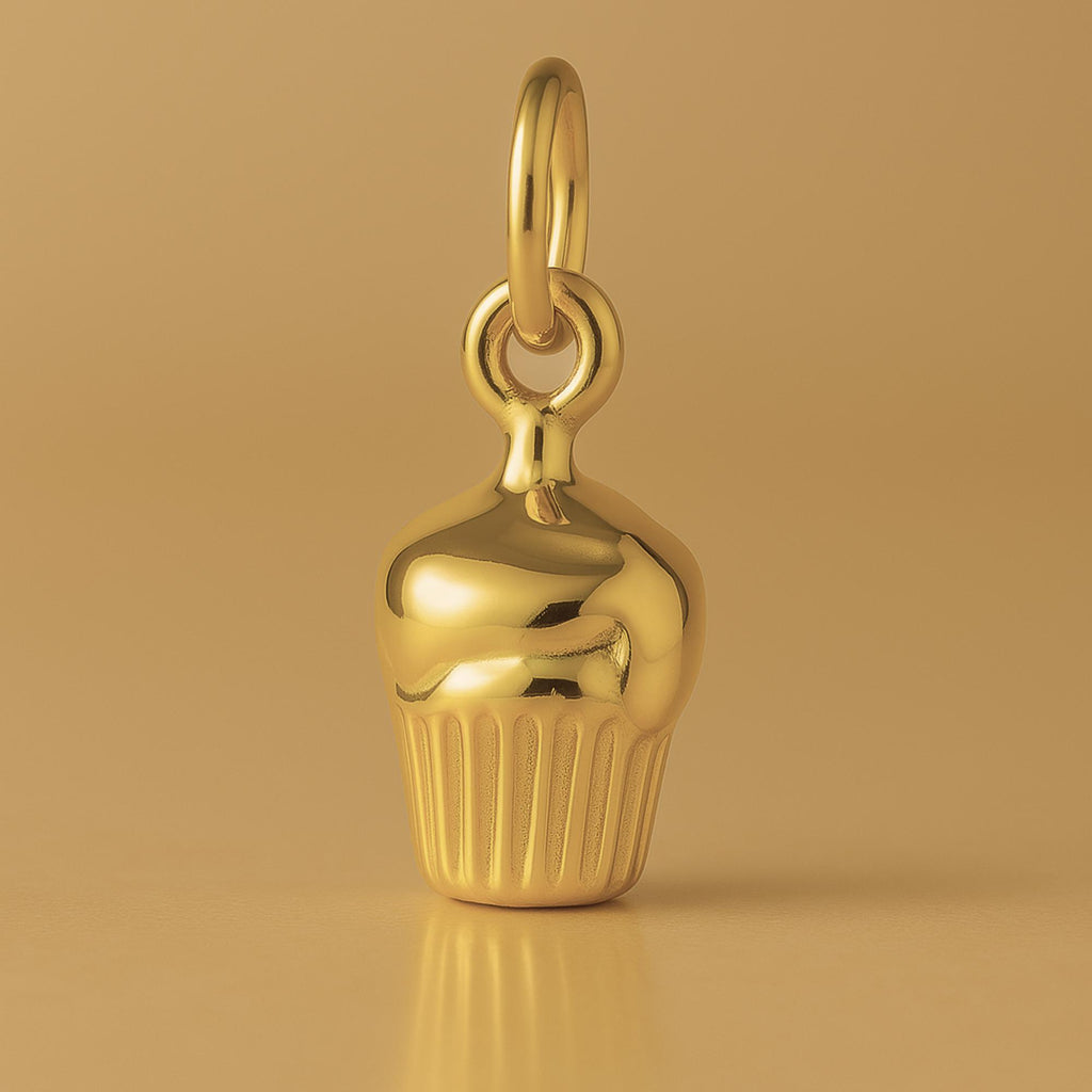 9ct Yellow Gold - Mini Cupcake Charm