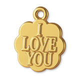 18ct Yellow Gold - I Love You Clover Charm