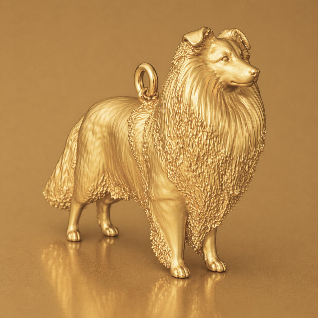 9ct Yellow Gold - Shetland Sheepdog Charm