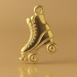 9ct Yellow Gold - Vintage Roller Skate Silhouette Charm
