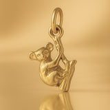 9ct Yellow Gold - Koala Climbing Tree Charm